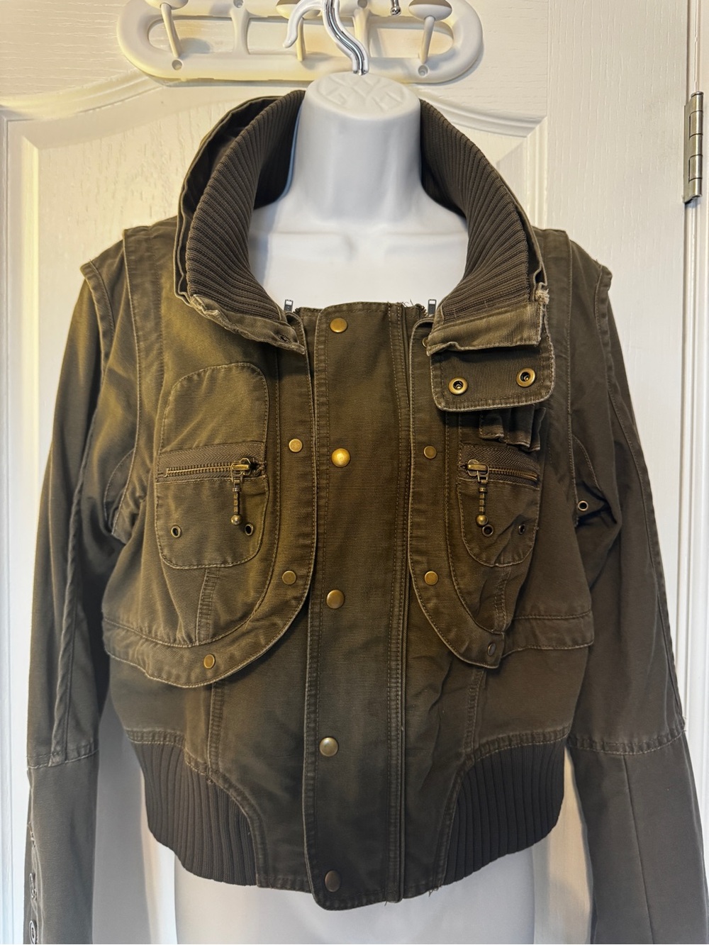 London Jean Convertible Army Utility Jacket L